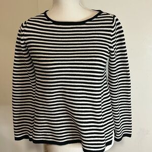 Eileen Fisher Black & White Stripe Organic Cotton Top